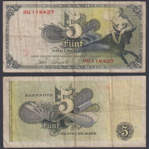 Bank Deutscher Länder 5 DM BRD-1e Ro.252c P#13 1948 Bundesrepublik