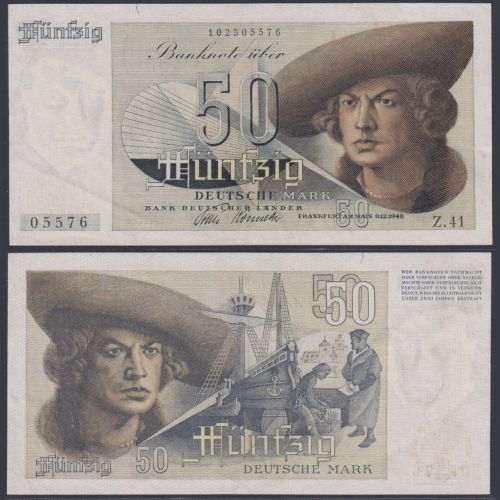 Bank Deutscher Länder 50 DM BRD-2 Ro.254 P#14a 1948 Bundesrepublik