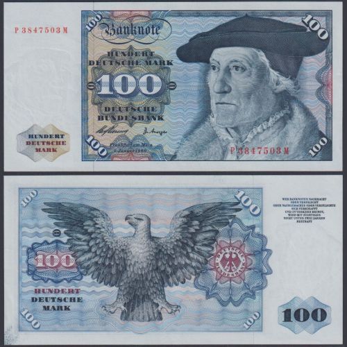 Deutsche Bundesbank 100 DM BRD-10b Ro.266b P#22 P/M 1960 Bundesrepublik