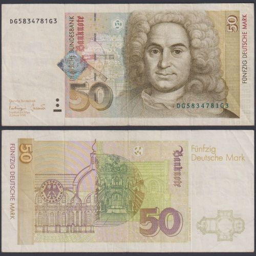 Deutsche Bundesbank 50 DM BRD-53a Ro.309a P#45 DG/G 1996 Bundesrepublik