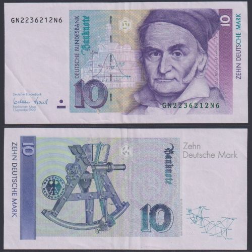 Deutsche Bundesbank 10 DM BRD-56a Ro.312a P#38d GN/N 1999 Bundesrepublik