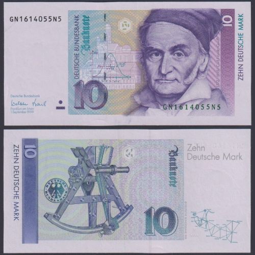 Deutsche Bundesbank 10 DM BRD-56a Ro.312a P#38d GN/N 1999 Bundesrepublik