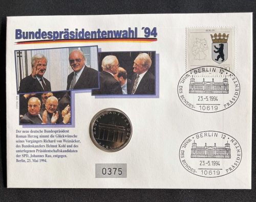 DDR Numisbrief 5 Mark 1982| Bundespräsidentenwahl 1994 | Worbes 220