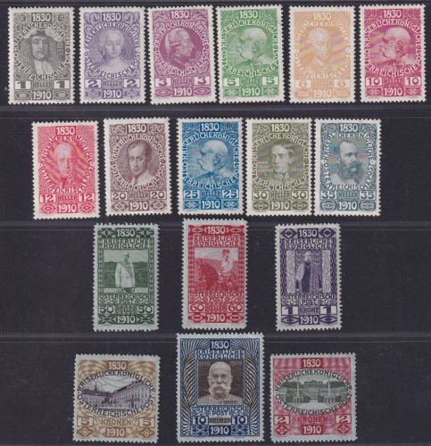 Österreich 1910 - MiNr. 161-177 postfrisch ** - 80. Geburtstag KW 1.400 €!