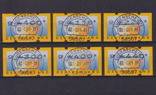 Bund, ATM 3.2 VS1 Versandstellen-Satz 1999 gestempelt VollstempelLÜDENSCHEID
