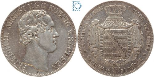 Sachsen-Albertinische Linie Doppeltaler 1854 F Friedrich August II. (1836-1854)