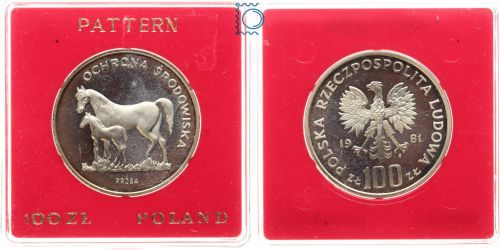 Polen 100 Zloty 1981 Proba, Probe PP | Mongolisches Wildpferd