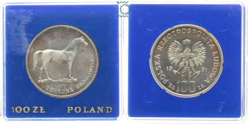 Polen 100 Zloty 1981 PP | Mongolisches Wildpferd