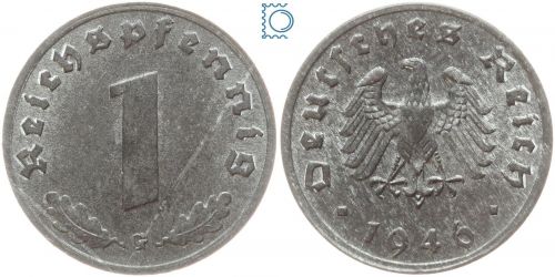 Deutschland Alliierte Besetzung, 1 Pfennig 1946 G, J. 373b