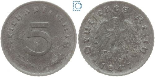 Deutschland Alliierte Besetzung, 5 Pfennig 1947 A, J. 374