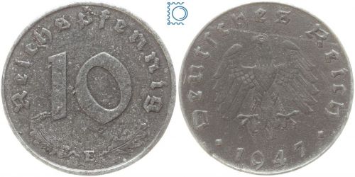 Deutschland Alliierte Besetzung, 10 Pfennig 1947 E, J. 375