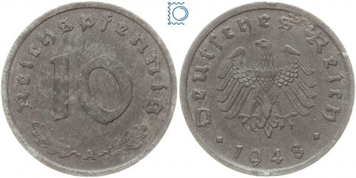 Deutschland Alliierte Besetzung, 10 Pfennig 1948 A, J. 375