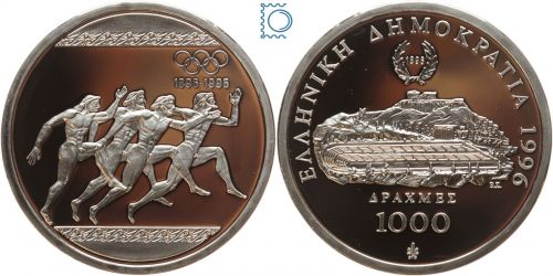Griechenland 1000 Drachmen 1996 Läufer, 1 Unze, 1 Oz. Silber PP in Kapsel