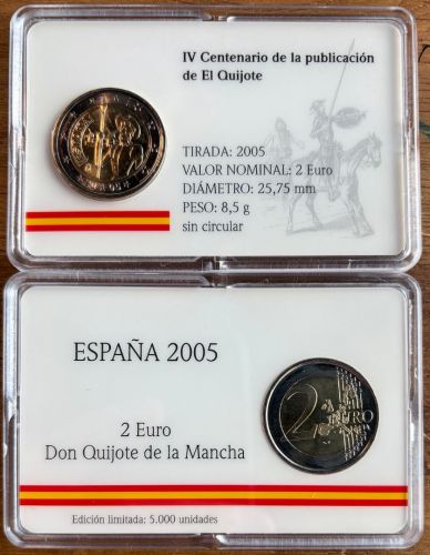 Spanien 2 Euro 2005 - Don Quichote - UNC / ST im Blister