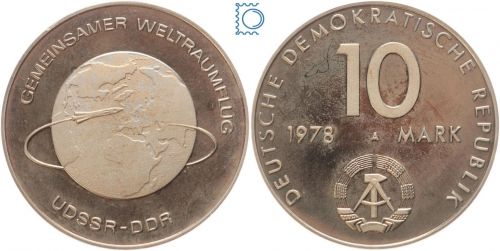 DDR 10 Mark 1978, Weltraumflug DDR - UdSSR, PP Proof - SELTEN!