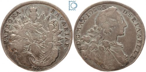 Bayern, Maximilian III. Joseph, 1 Taler 1763, Madonnentaler, Silber