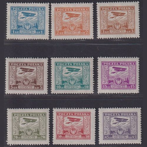 POLEN 1925 - Michel Nr. 224-232 postfrisch - Flugpost