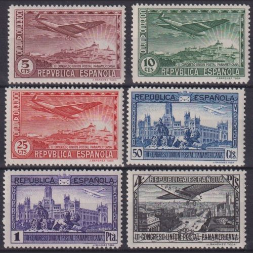 Spanien Michel Nr. 592-597 postfrisch - Panamerikanischer Postkongress, Madrid