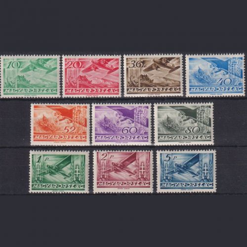 Ungarn 1936 - MiNr. 528-537 postfrisch - Flugpostmarken Fokker