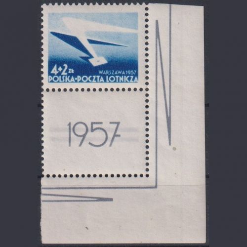 POLEN 1957, Nr. 1004 Ecke Zierfeld postfrisch - Briefmarkenausstellung, Warschau