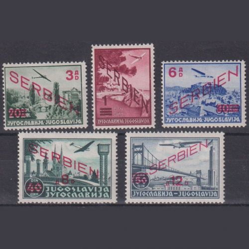 Serbien 1941 - MiNr. 26-30 postfrisch - Flugpost