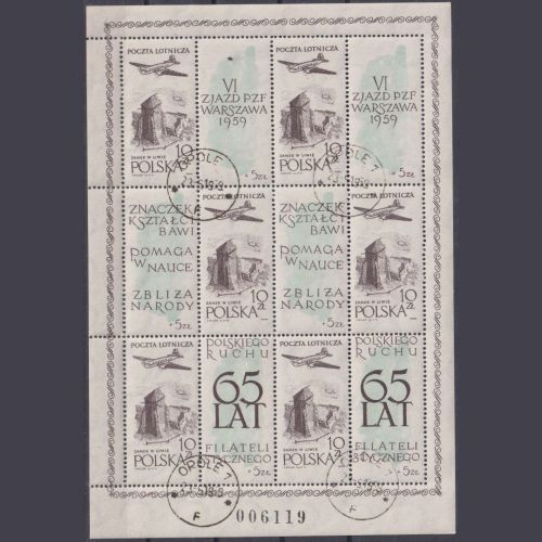 POLEN 1959 MiNr. 1101 Kleinbogen gestempelt - Philatelistenbewegung