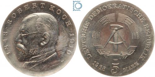 DDR 5 Mark 1968 - Robert Koch - stempelglanz - J.1522
