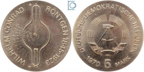 DDR 5 Mark 1970 - Wilhelm Conrad Röntgen - stempelglanz - J.1530