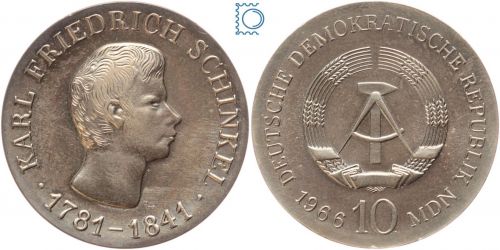 DDR 10 Mark 1966 - Karl Friedrich Schinkel - stempelglanz - J.1517