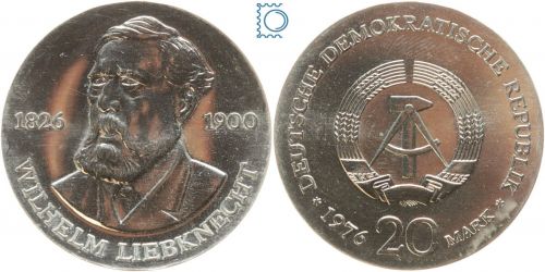DDR 20 Mark 1976 - Karl Liebknecht - stempelglanz - J.1561