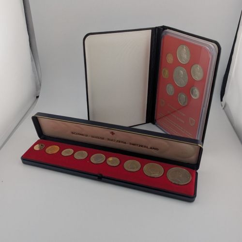 SCHWEIZ Helvetia Kursmünzensatz KMS PP in Hartplastik => 1974-1995 Aussuchen!