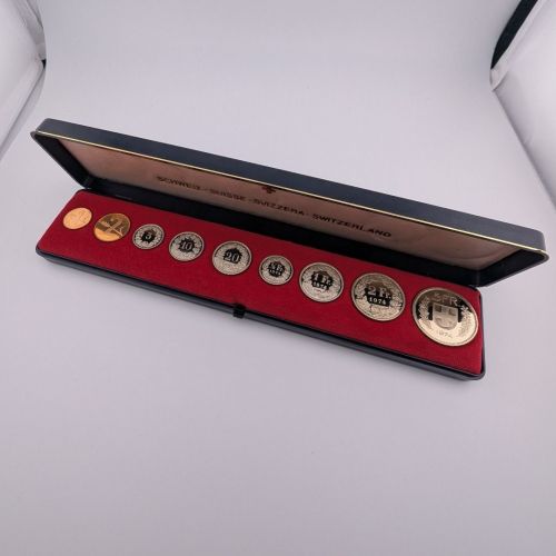 SCHWEIZ Helvetia Kursmünzensatz KMS PP in Hartplastik => 1974-1995 Aussuchen!