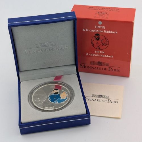 Frankreich 1 1/2 Euro 2007| TINTIN & Captain Haddock | Silber Münze | Box + CoA