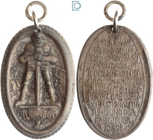 Medaille Offenbach 1915 zur Erinnerung an die Benagelung des Eisernen Mannes