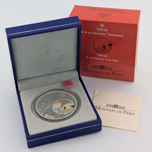 Frankreich 1 1/2 Euro 2007| TINTIN & Professor Calculus | Silber Münze | Box + CoA