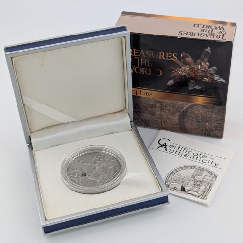 Palau 5 Dollars 2010 | Treasures of the World: Sapphire | Silber Münze | Box + CoA