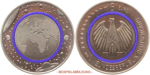 5 EURO 2016 J - Blauer Planet Erde - bankfrisch aus Rolle
