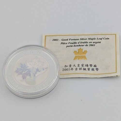 Kanada 5 Dollar 2003 | Hologrpahic Maple Leaf | 1 oz Silber| Box + CoA