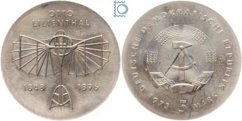 DDR 5 Mark 1973 - Otto Lilienthal - stempelglanz - J.1546