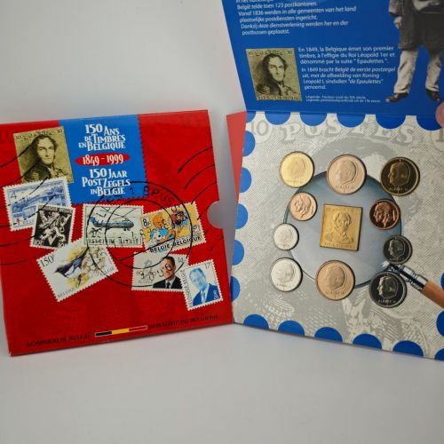 BELGIEN Kursmünzensatz KMS 1999 im original Folder (153 Francs)