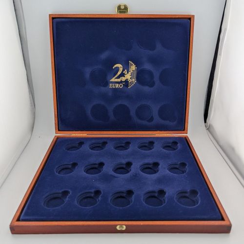 Münzkassette für 15 x 2 verkapselte € EURO - LEER - blau
