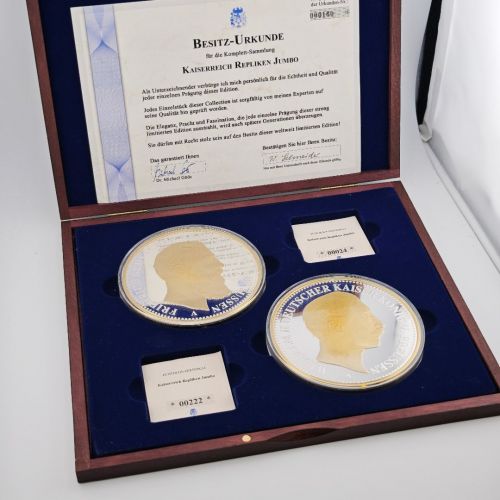 2x Kaiserreich JUMBO Repliken Münze XL Kaiser Wilhelm von Preussen