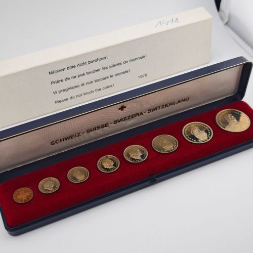 SCHWEIZ Helvetia 1978 Kursmünzensatz KMS PP – in Münzschatulle