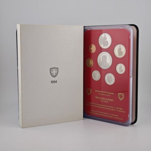 SCHWEIZ Helvetia 1994 Kursmünzensatz KMS PP – in Hartplastik