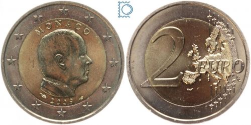 2 Euro Kursmünze Monaco 2009 | Prince Albert II | stempelglanz