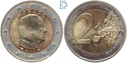 2 Euro Kursmünze Monaco 2012 | Prince Albert II | stempelglanz