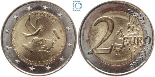 Monaco 2 Euro 2013 | 20 Jahre UNO Beitritt | stempelglanz