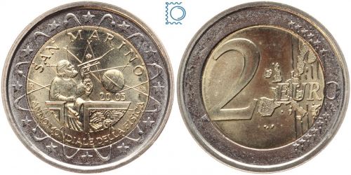 San Marino 2 Euro 2005 - Galileo Galilei - Internationales Jahr der Physik