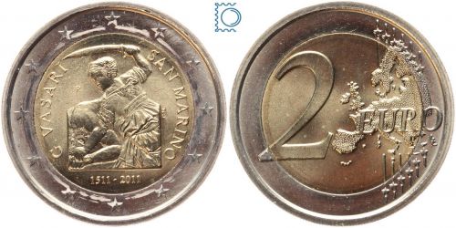 San Marino 2 Euro 2011 - Giorgio VASARI - stempelglanz