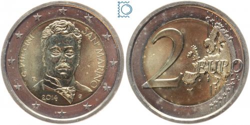 San Marino 2 Euro 2014 - Giacomo Puccini - stempelglanz
